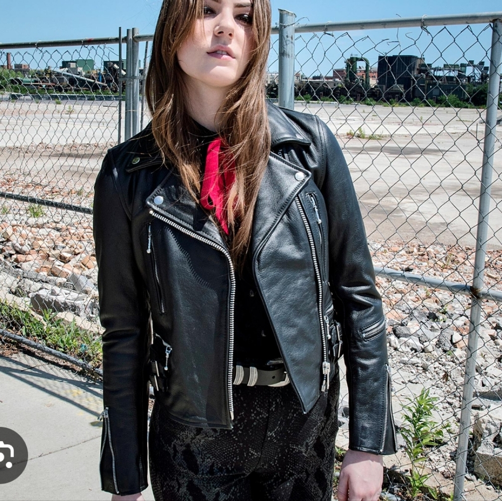 Straight To Hell Women's Black Leather Jacket